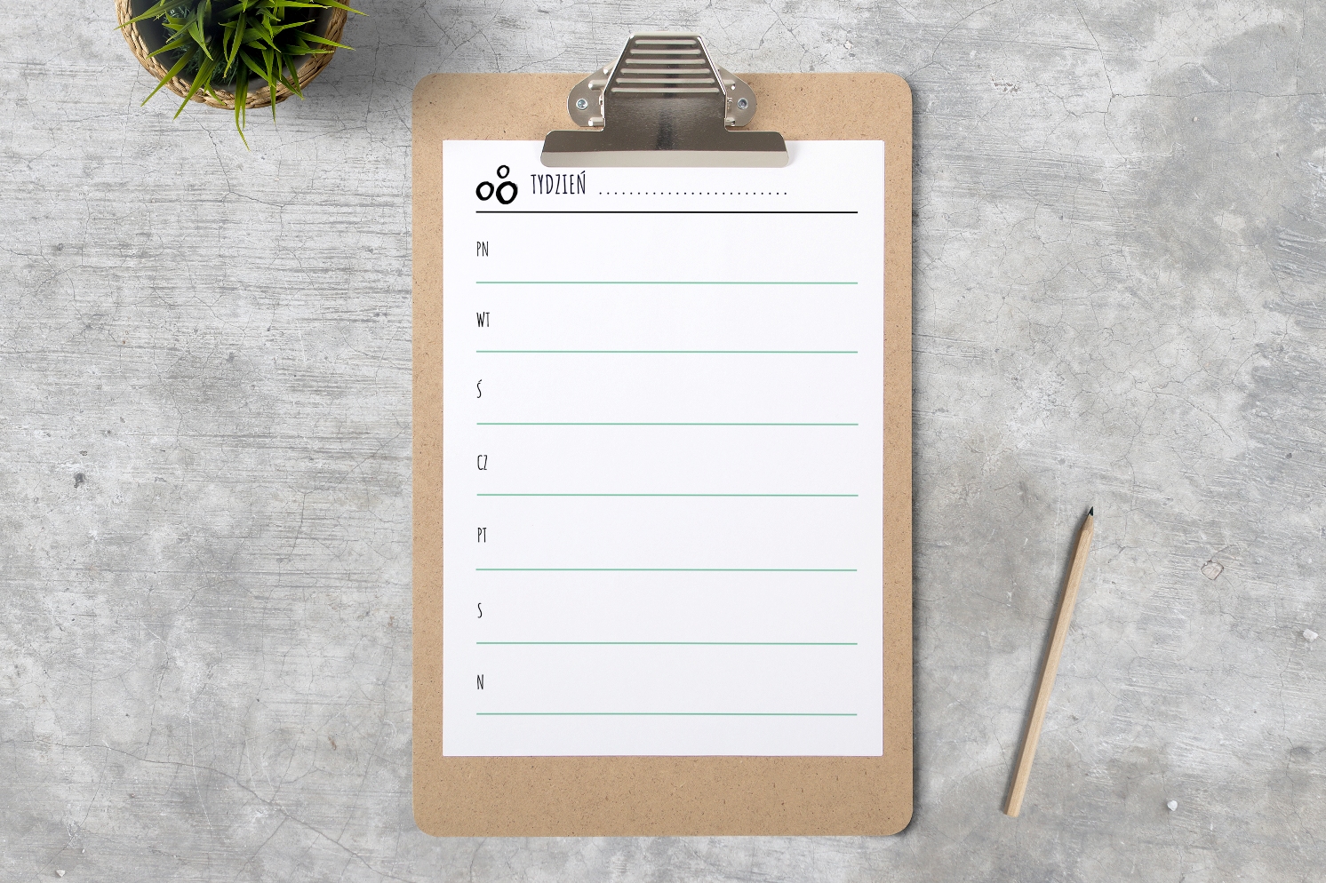 plan na tydzień do druku